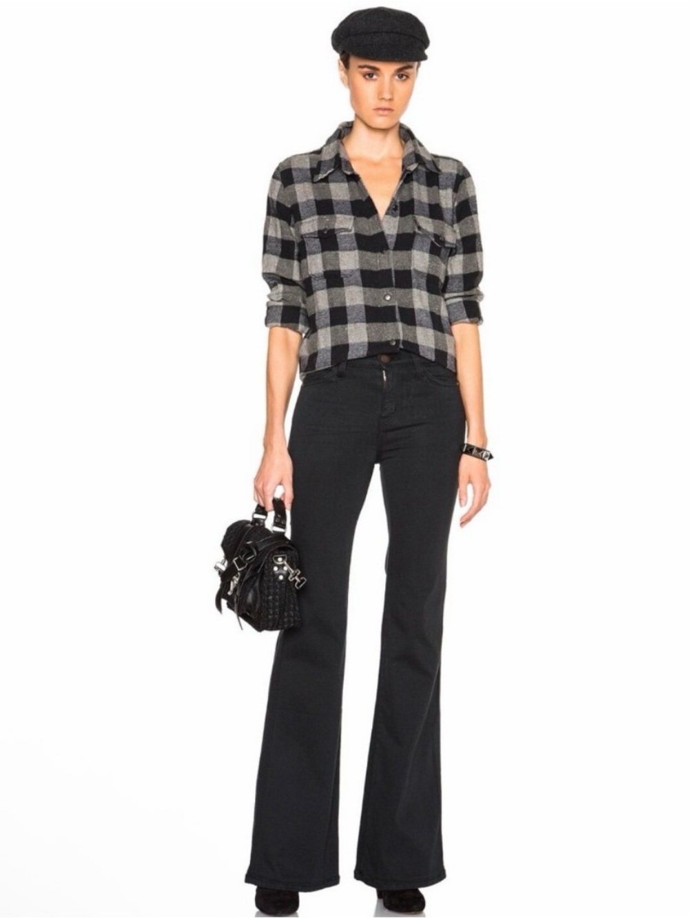 Current/Elliott Black High-Rise Flared Jeans Size 26